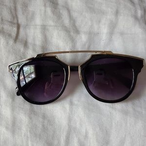 Black & Gold Framed Sunglasses